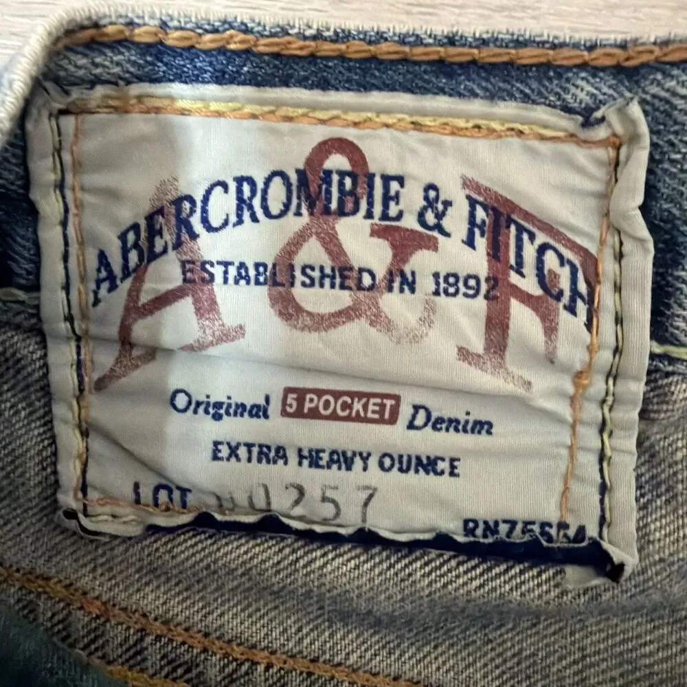 Vintage Abercrombie & Fitch Mens Jeans 30x30 Distressed Ripped Button Fly Y2K⁠